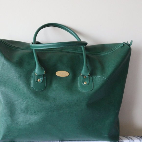 Christian Dior Perfume Lg Green Weekender Tote Bag - Picture 9 of 9